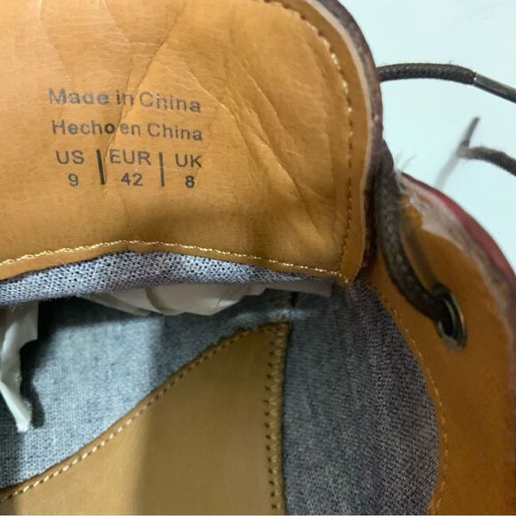 Aldo Men Shoes Dark Burgundy US 9 EU 42 Leather Oxford Pointed Toe - Picture 12 of 14